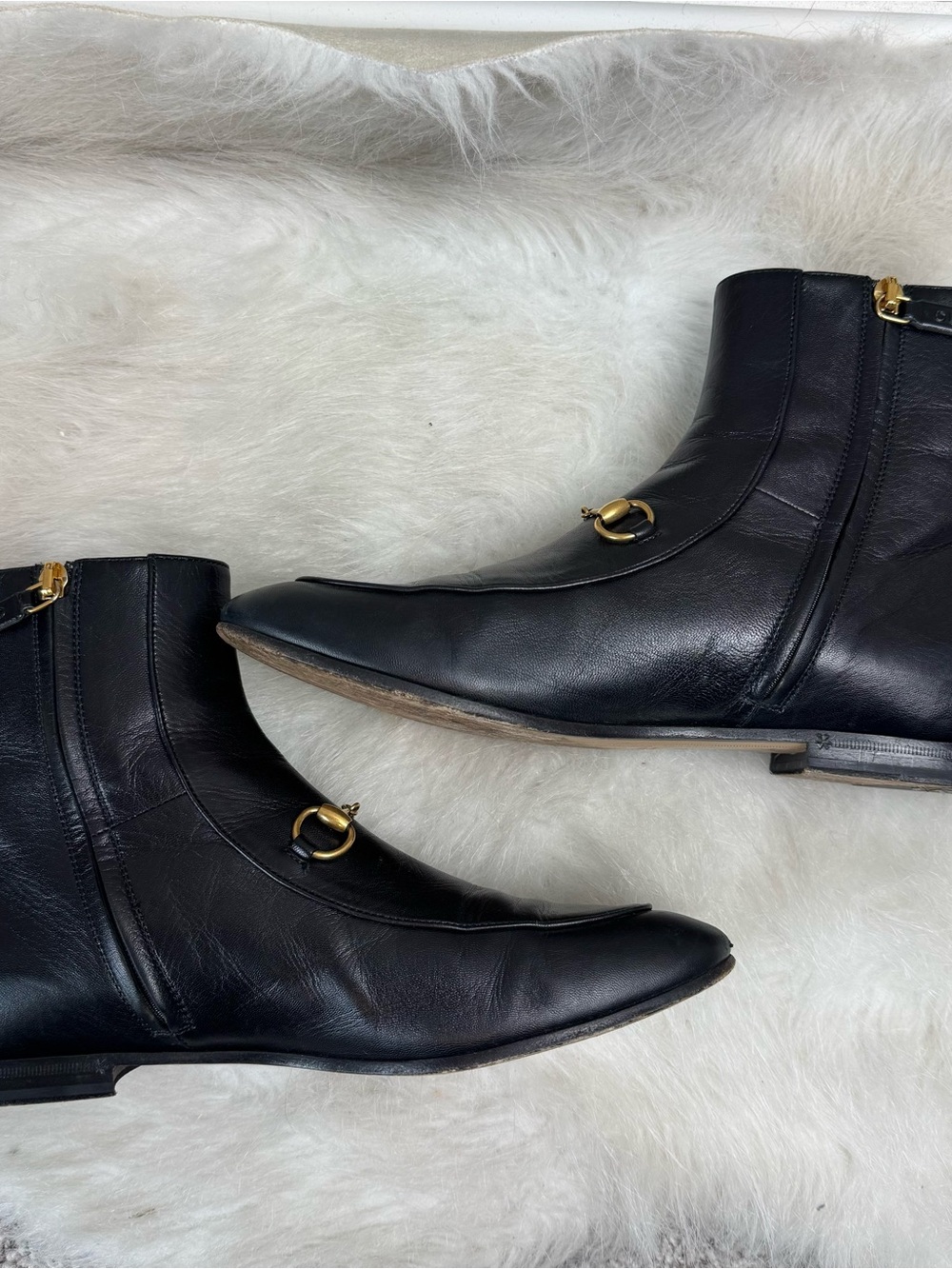 Gucci Malaga Jordaan Black Leather Horsebit Ankle Boots 39 - Picture 8 of 11